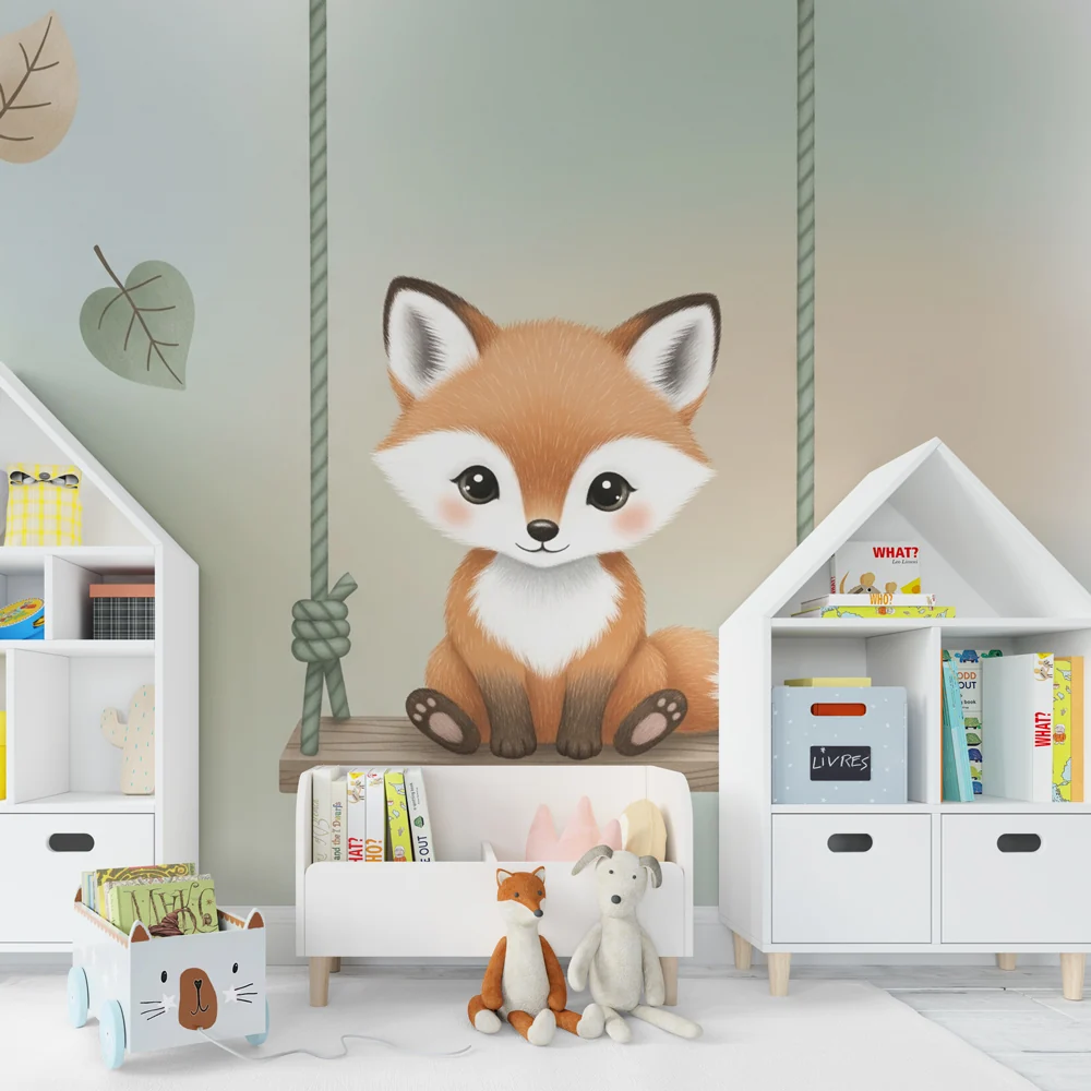 Papel de parede quarto bebê | Малък лисица на люлка