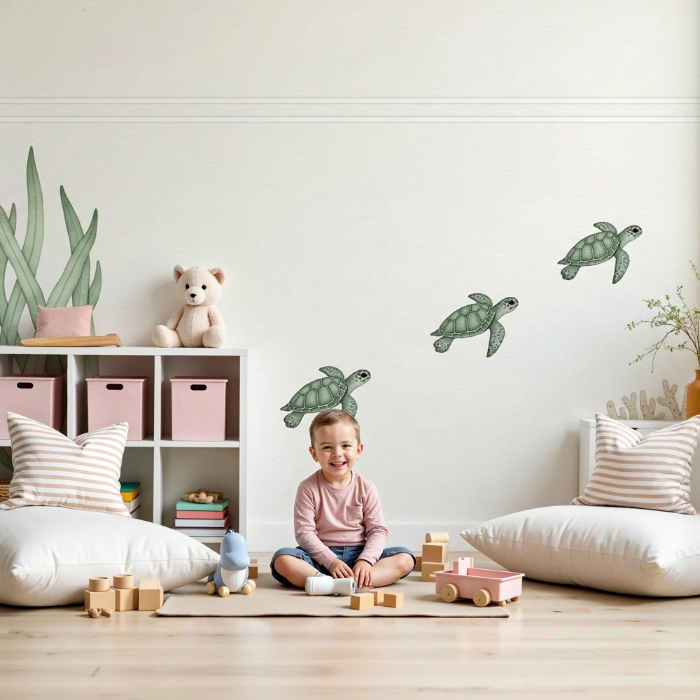 Papel de parede quarto bebê | Морски костенурки и морски треви