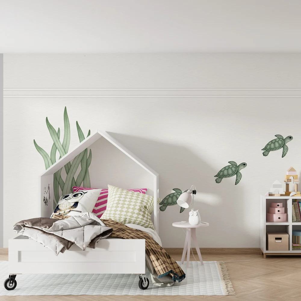 Papel de parede quarto bebê | Морски костенурки и морски треви