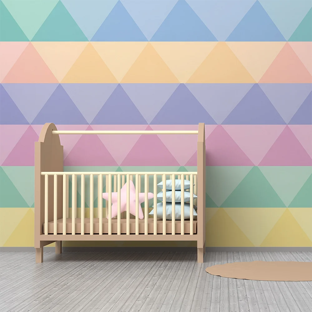 Papel de parede quarto bebê | Geométrico com triângulos