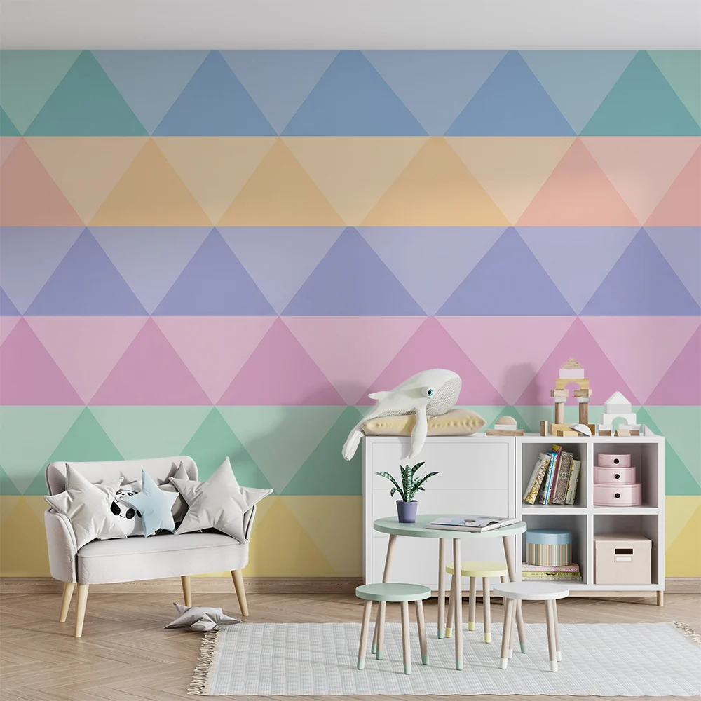 Papel de parede quarto bebê | Geométrico com triângulos