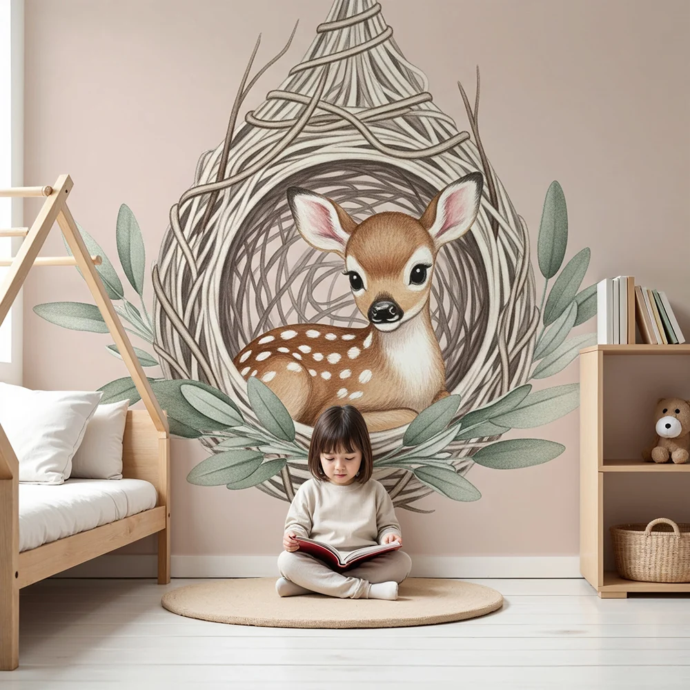 Papel de parede quarto bebê | Jelen v priyaten gnezdo