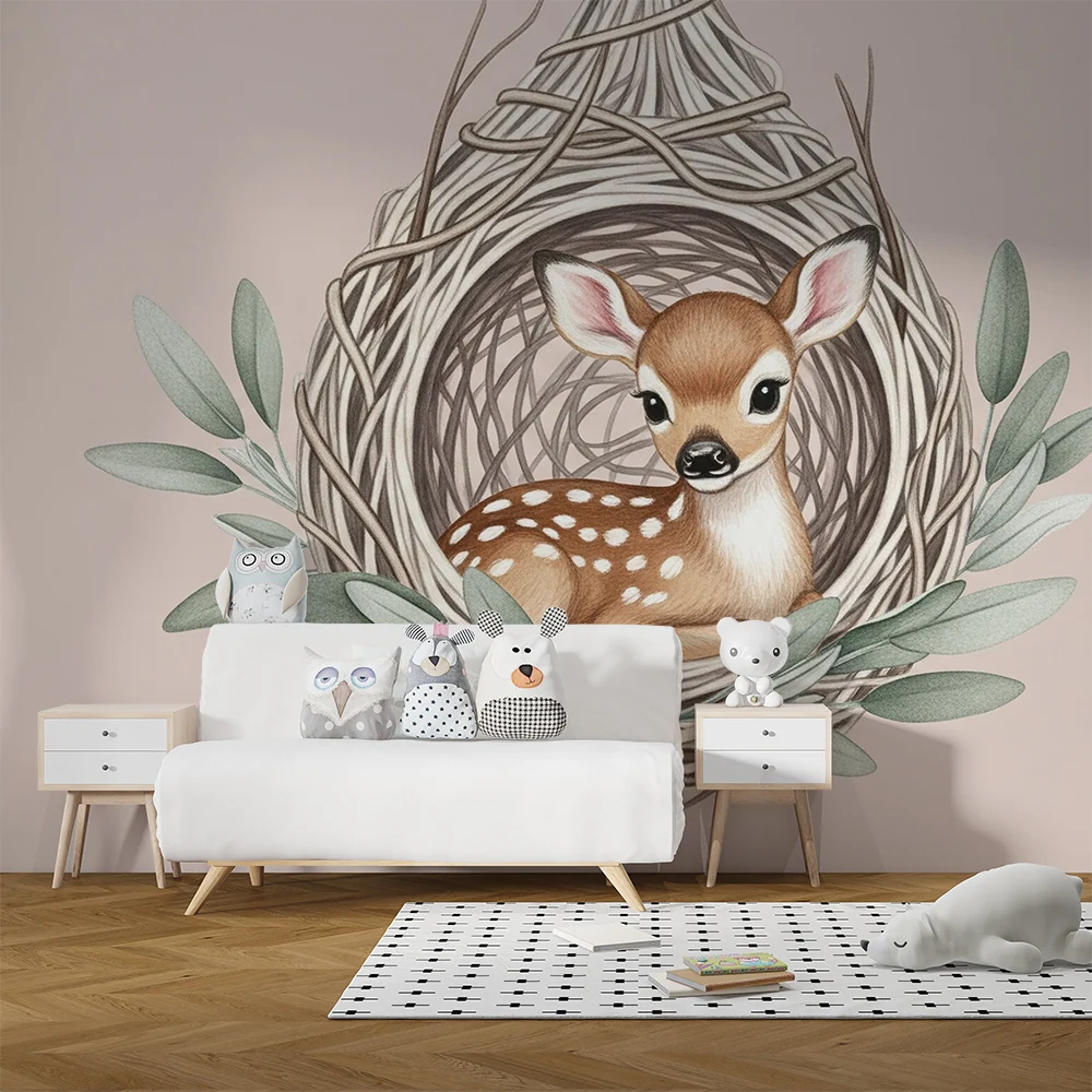 Papel de parede quarto bebê | Jelen v priyaten gnezdo