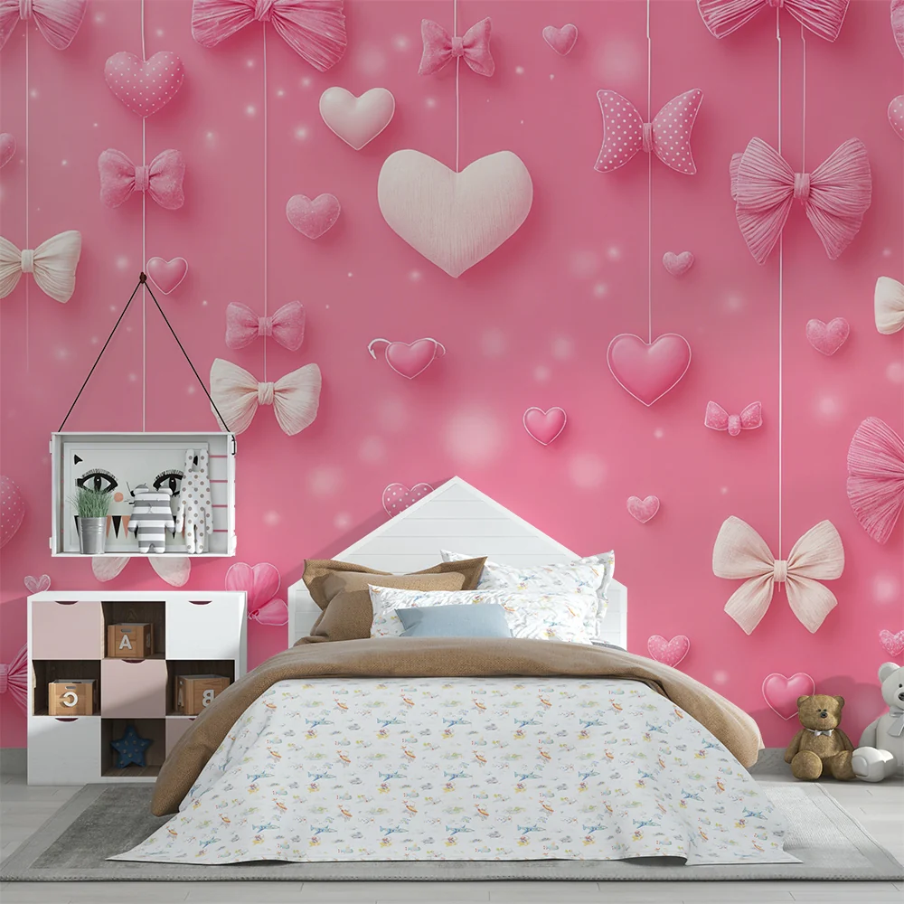 Papier peint romantique | Розови възли и сърца