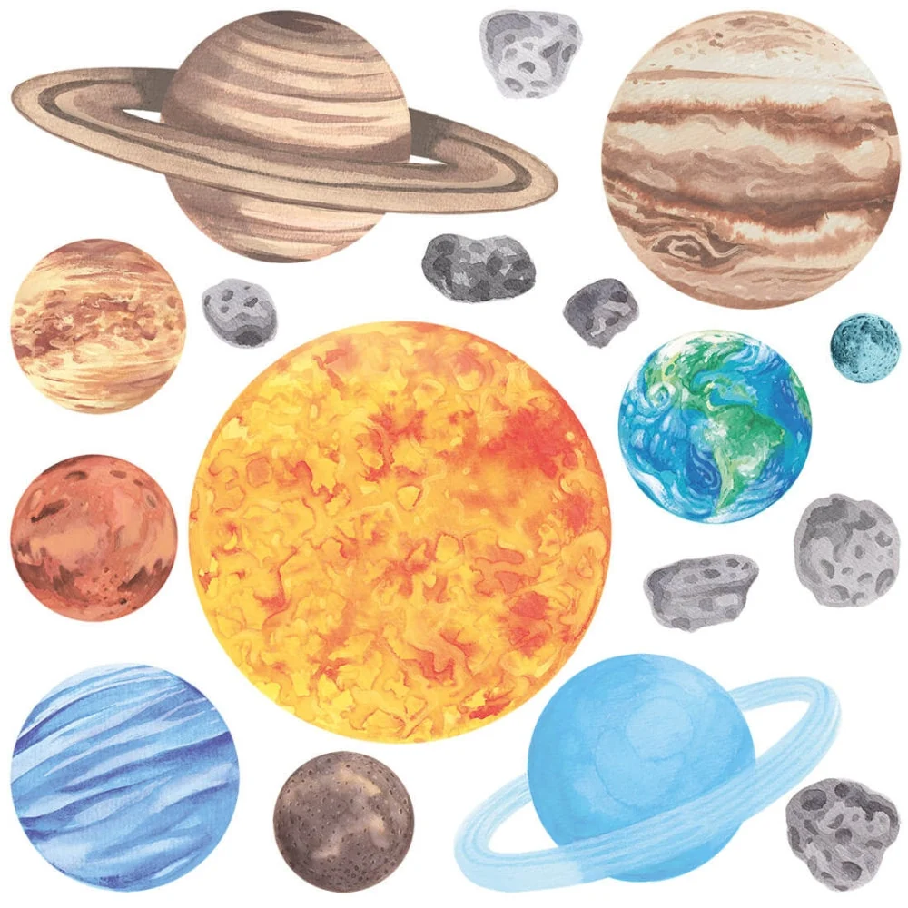 PASTELOVELOVE стикери за стена за деца Planet L
