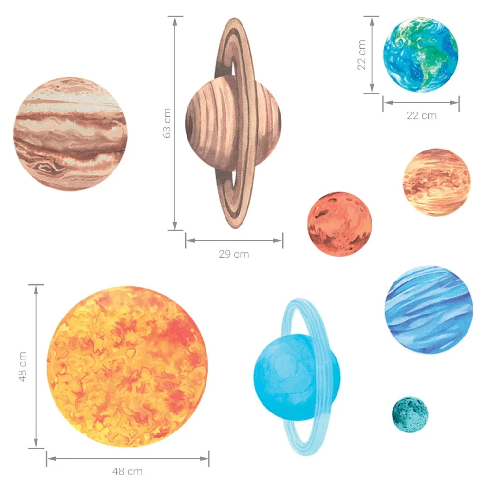 PASTELOVELOVE стикери за стена за деца Planet L