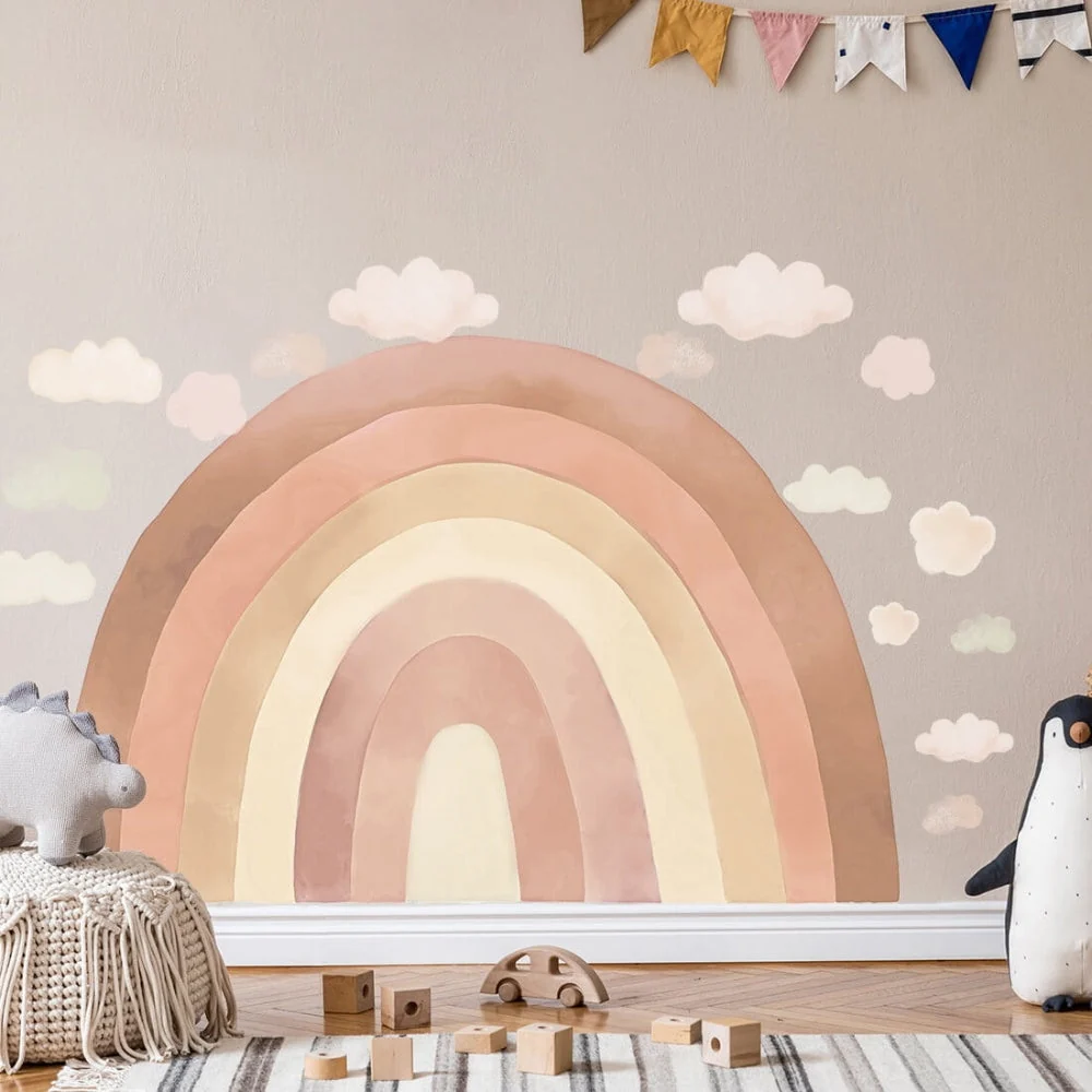 PASTELOVELOVE стикери за стена за деца rainbow beige