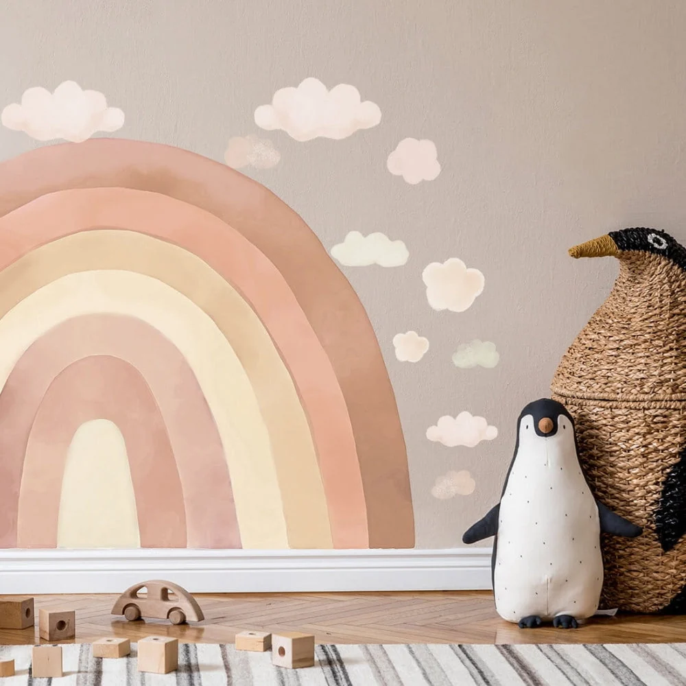 PASTELOVELOVE стикери за стена за деца rainbow beige
