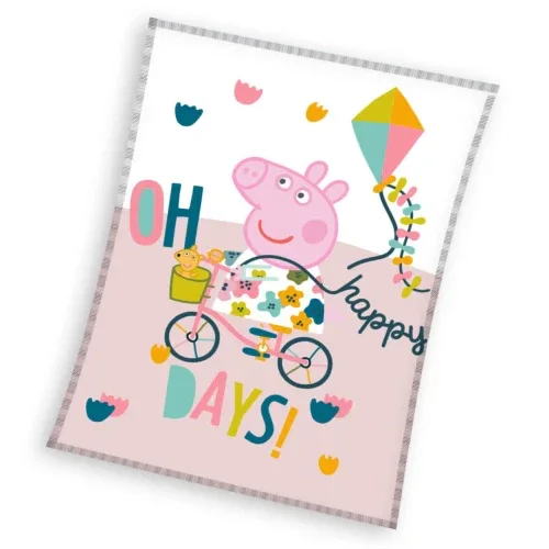 Детско одеяло Peppa Pig Oh happy days 130x170cm
