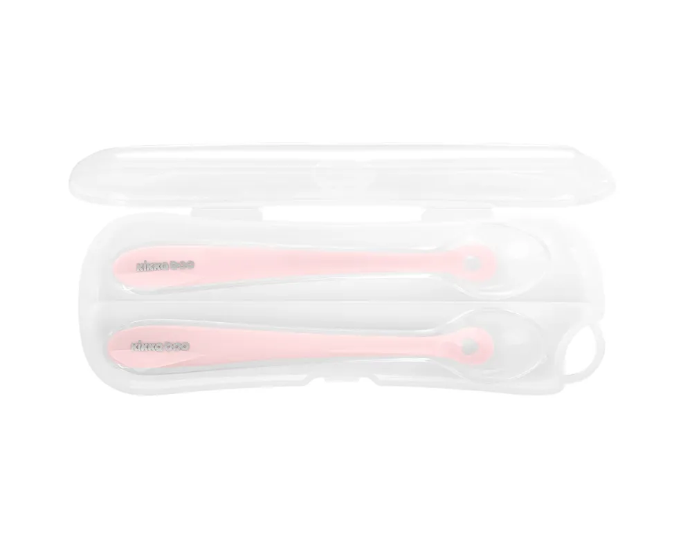 Лъжици силиконови в кутия 2бр Pink