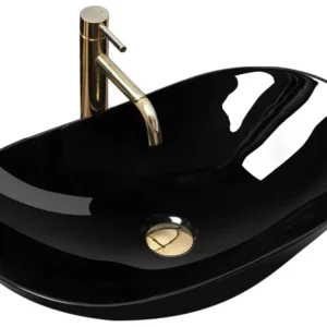Умивалник за плот REA ROYAL 60 BLACK - черен гланц