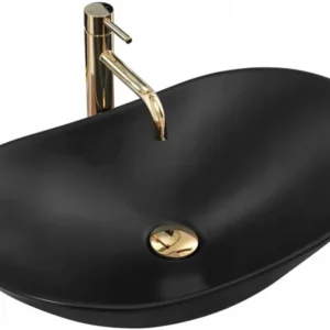 Умивалник за плот REA ROYAL 60 BLACK MAT - черен мат