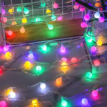 Коледни лампички топки 20 мм. RGB IP44 3 метра, 20 LED топчера