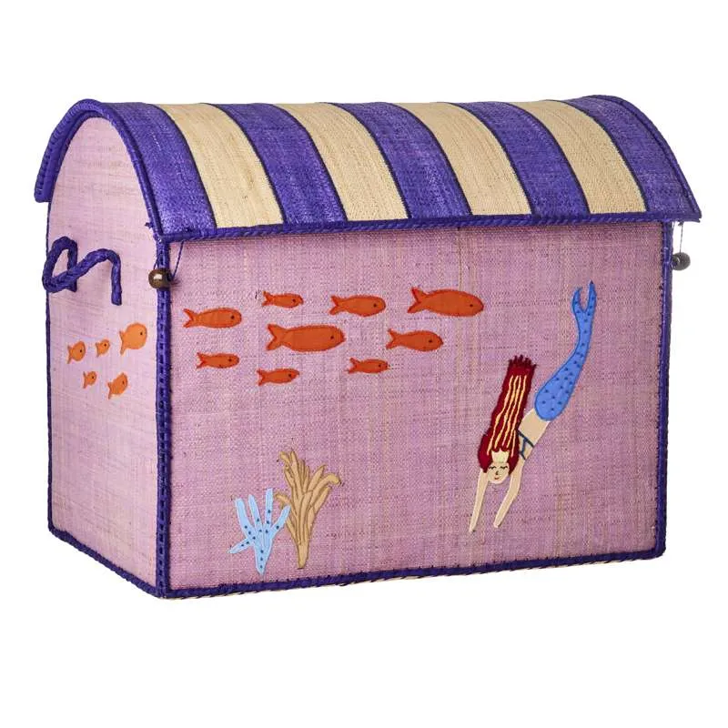 Модулна тъкан RICE Raffia Storage House - Mermaid - Large