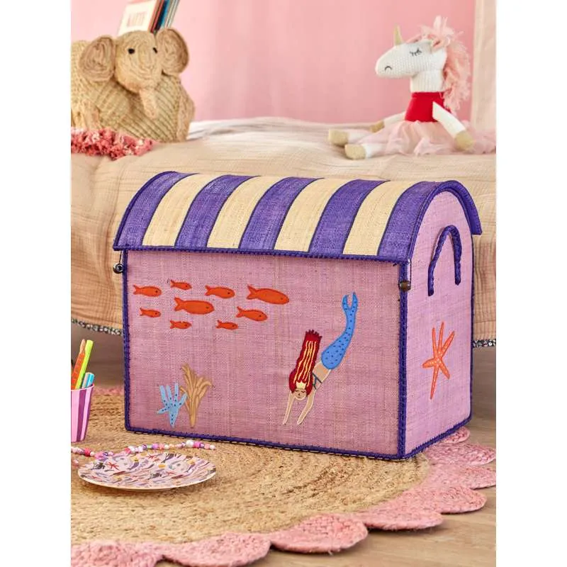 RICE Raffia Storage House - Mermaid - Large Closet & Pantry Organization