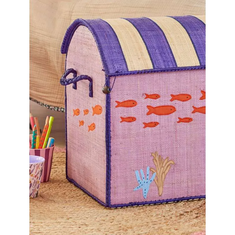 RICE Raffia Storage House - Mermaid - Large Closet & Pantry Organization