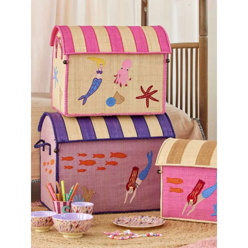 RICE Raffia Storage House - Mermaid - Large Closet & Pantry Organization