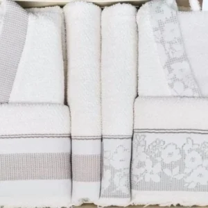 Комплект халати и хавлии «ROMANTIC TOUCH BEJ-YESIL» памук, 6 части
