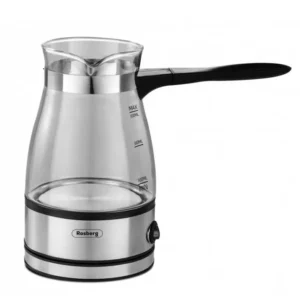 Джезве електрическо Rosberg R51165C, Стъклено, 600W, 500 ml, Защита, Инокс/безцветен