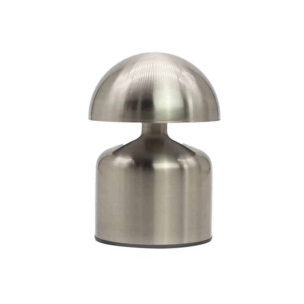 Настолна лампа Satin Silver Mushroom Touch, презареждаща се с USB‑C