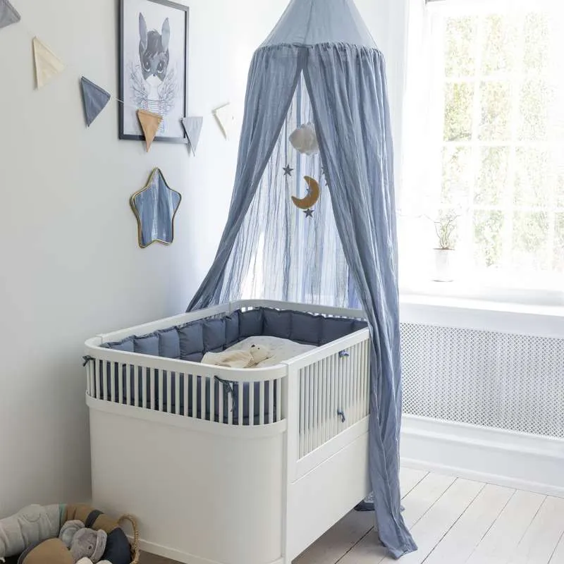 Sebra Завеса за легло - Dobby тъкан - Лесно езеро син