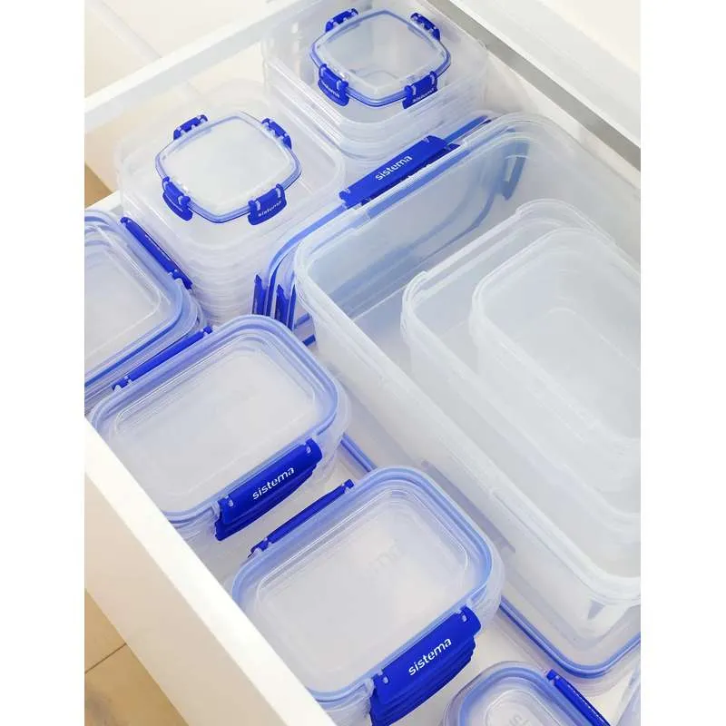 Sistema Съхранение на храна - Klip It Plus - Правоъгълник - 3-Pack - 2.2L - Син