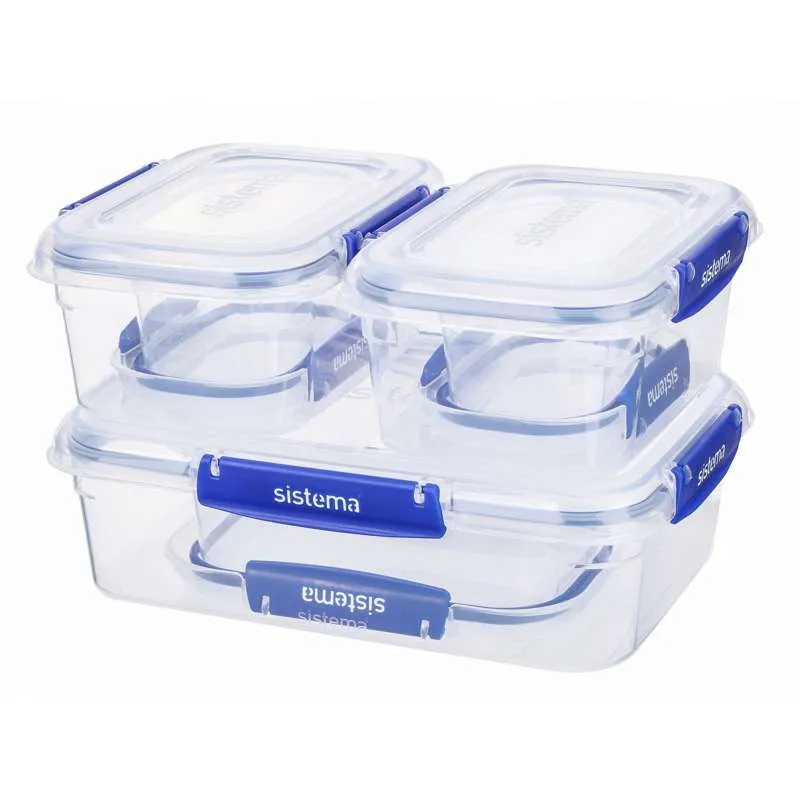 Sistema Съхранение на храна - Klip It Plus - Essentials - 6-Pack - Син