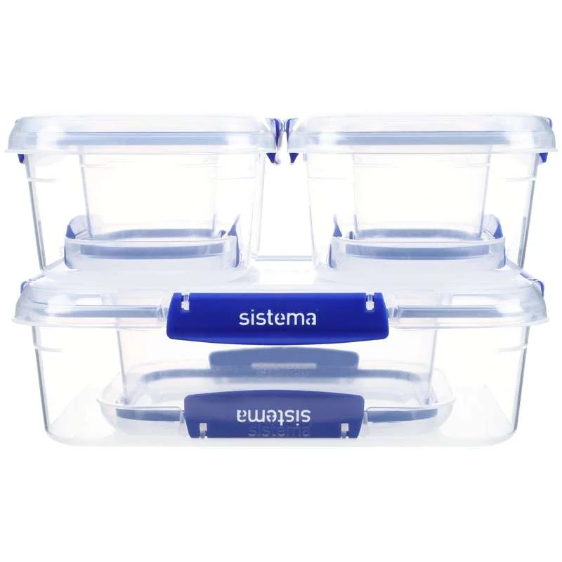 Sistema Съхранение на храна - Klip It Plus - Essentials - 6-Pack - Син