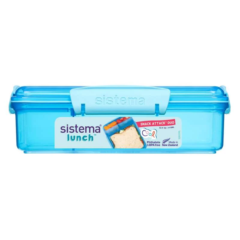 Sistema Кутия за обяд - Snack Attack Duo Lunch - 975ml - Синя