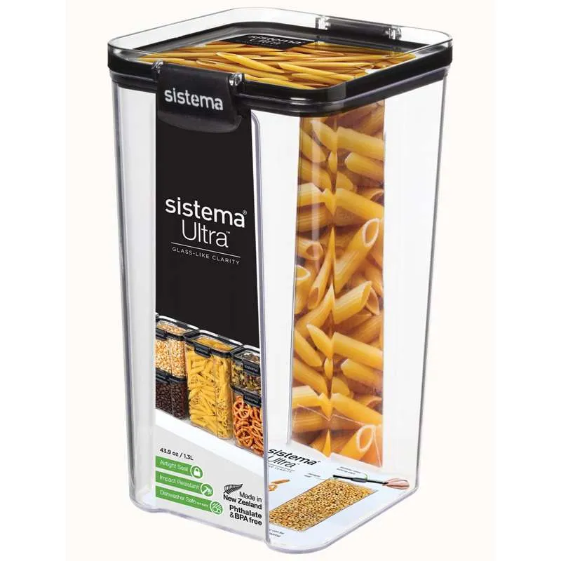 Sistema Съхранение на храна - Tritan Ultra - Квадратен - 1.3L - Черен