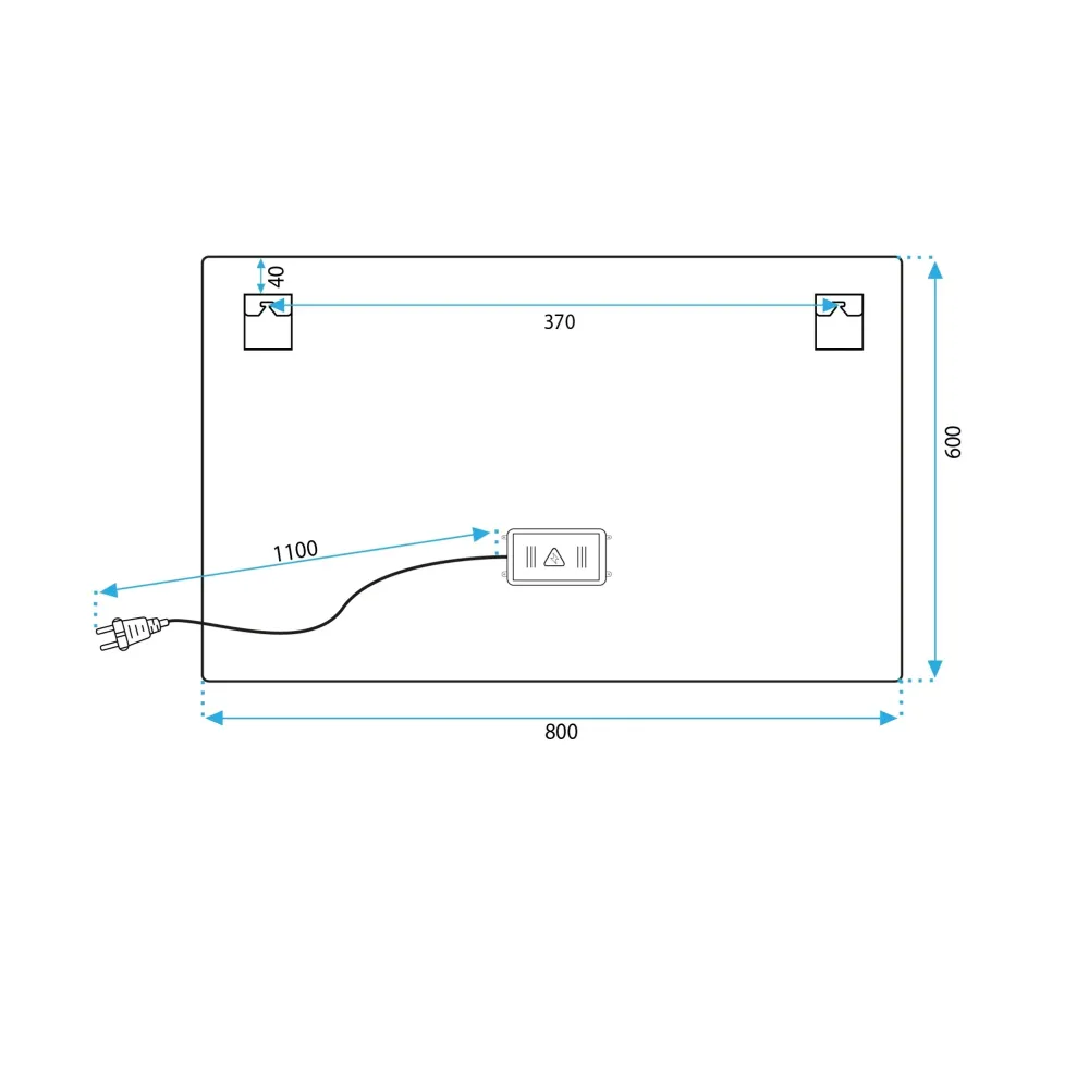 Огледало с осветление SQUARE 80х60 см.