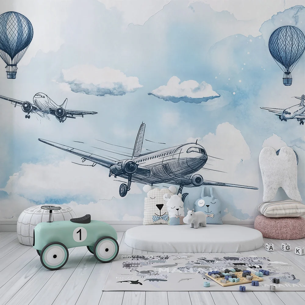 Tapet s avion i balon | Въздушен и забавен дизайн