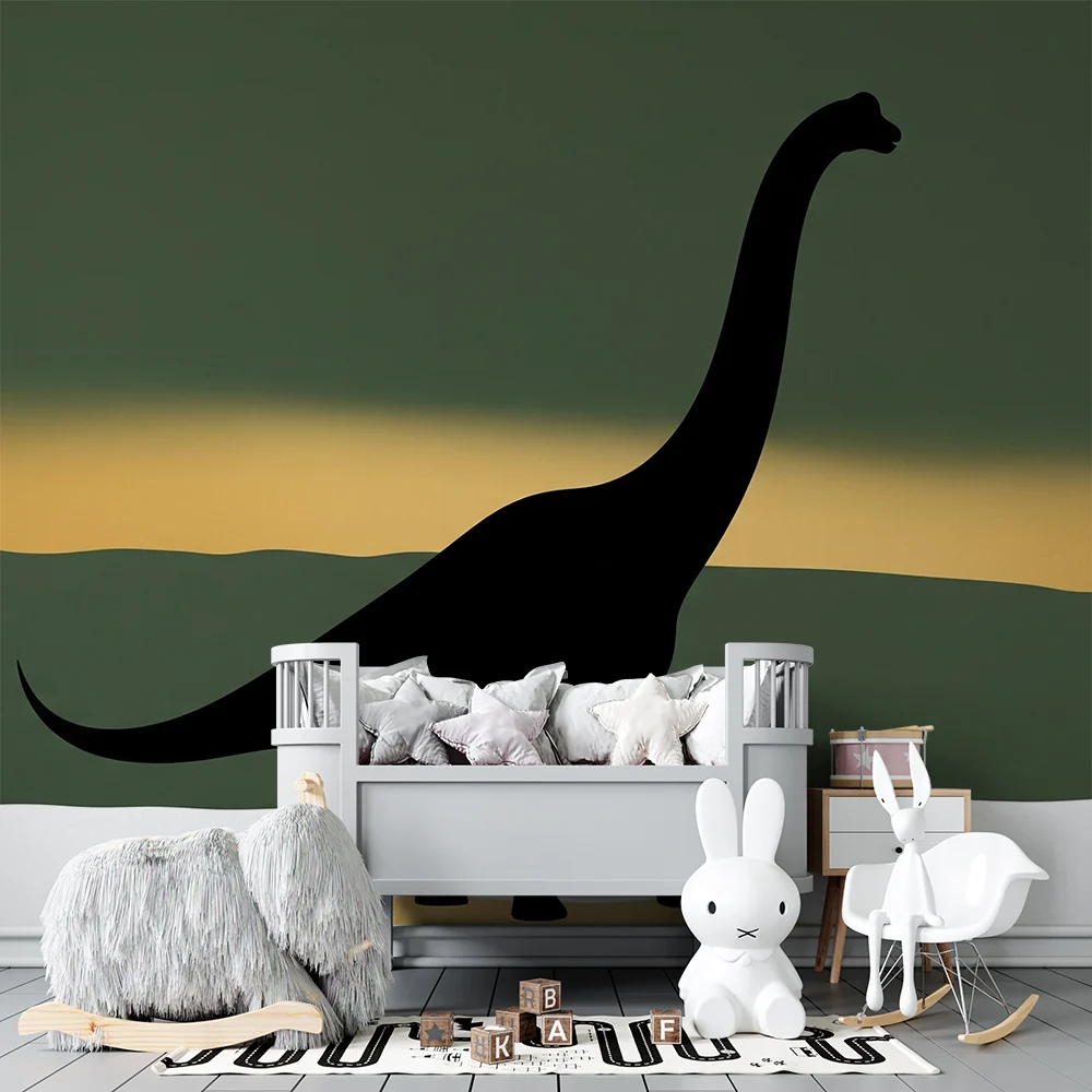 Tapet za detska staia | Diplodocus mezhdu zeleno i zhuto