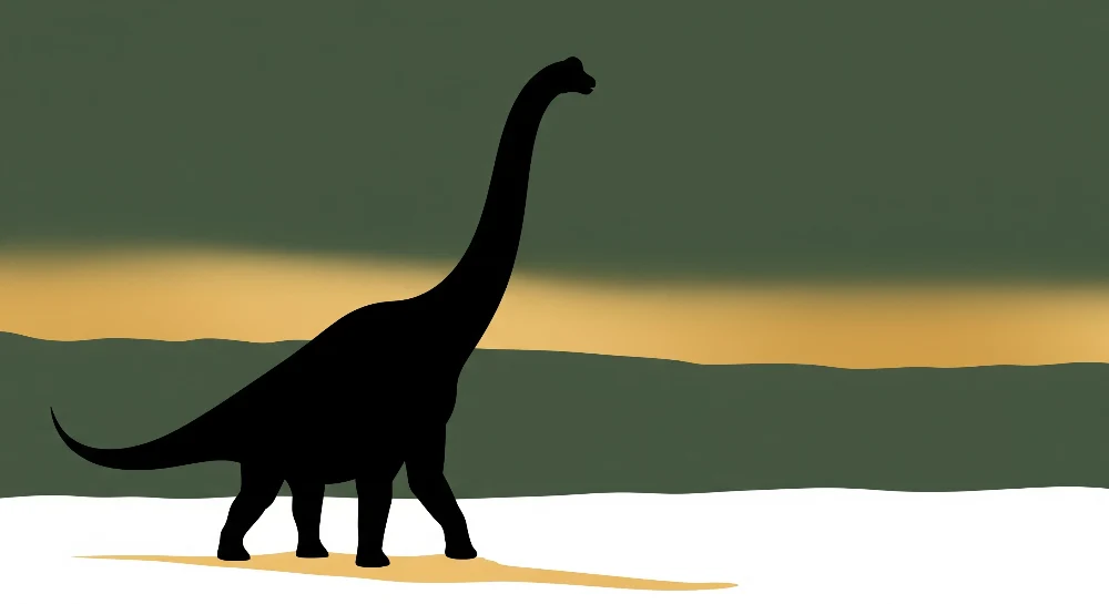 Tapet za detska staia | Diplodocus mezhdu zeleno i zhuto