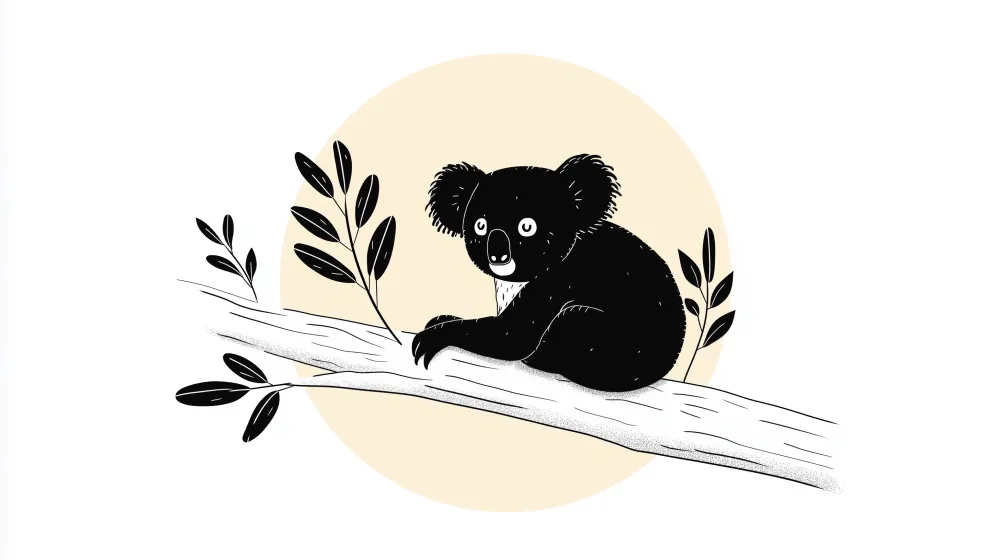 Tapet za detska staia | Koala na klone s listva