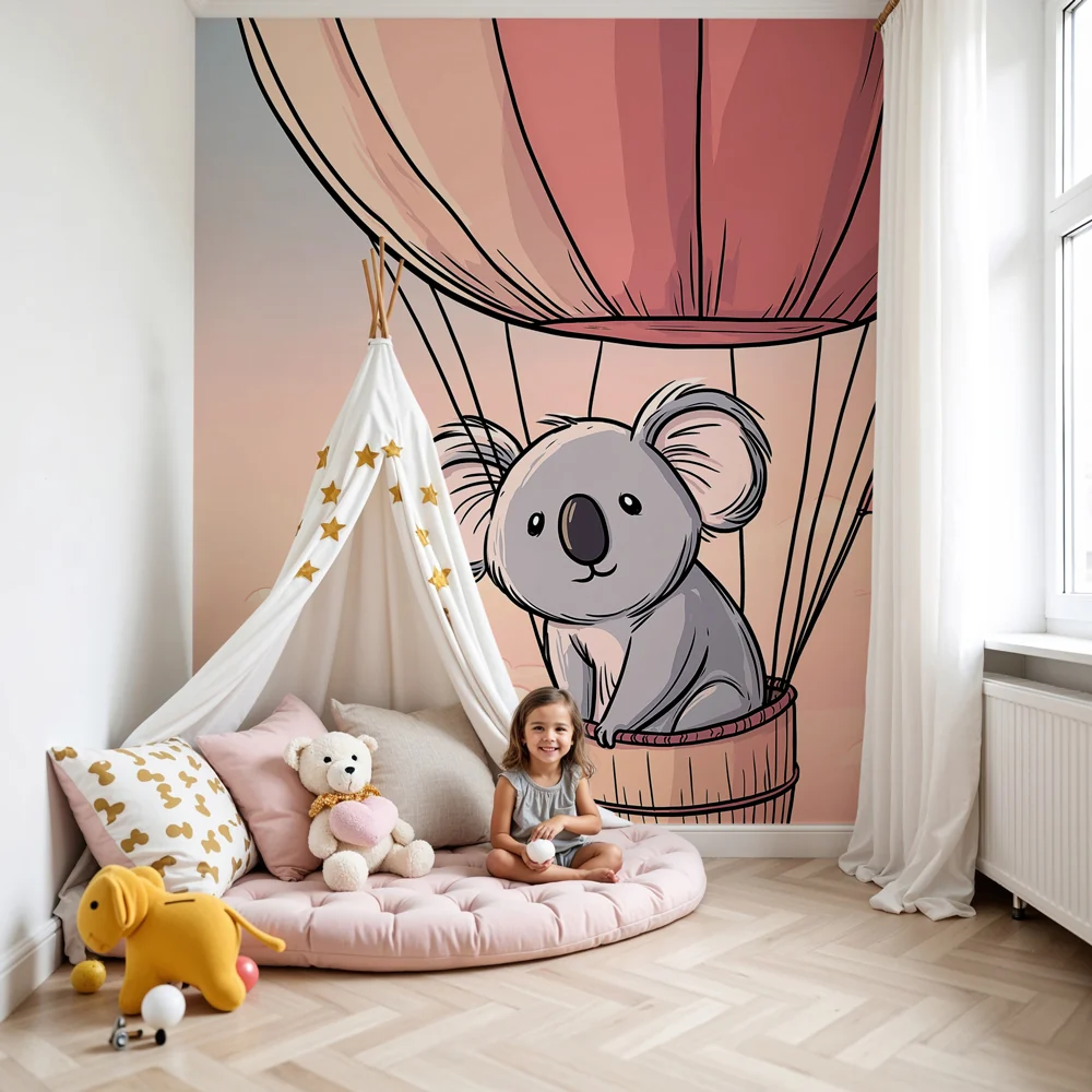 Tapet za detska staia | Koala v toplo balon