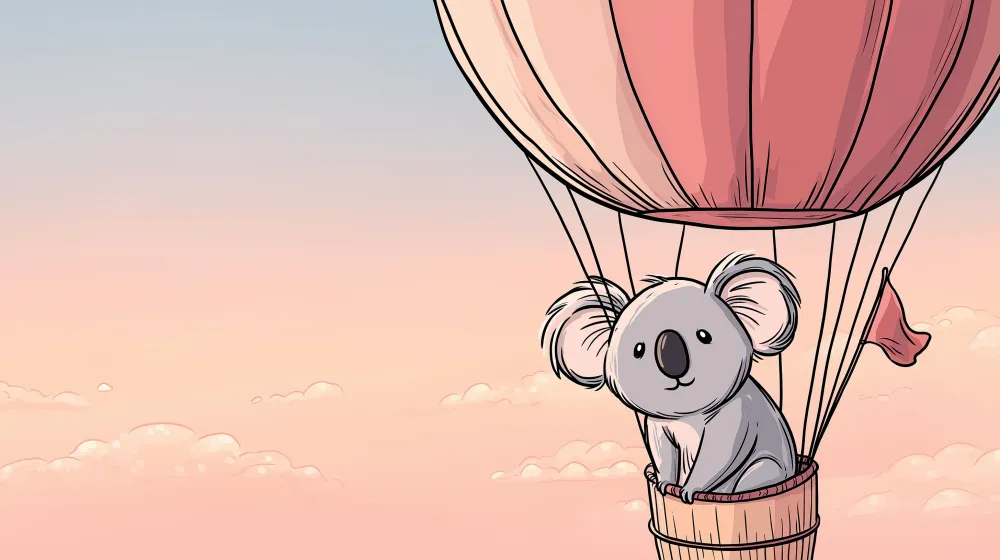 Tapet za detska staia | Koala v toplo balon