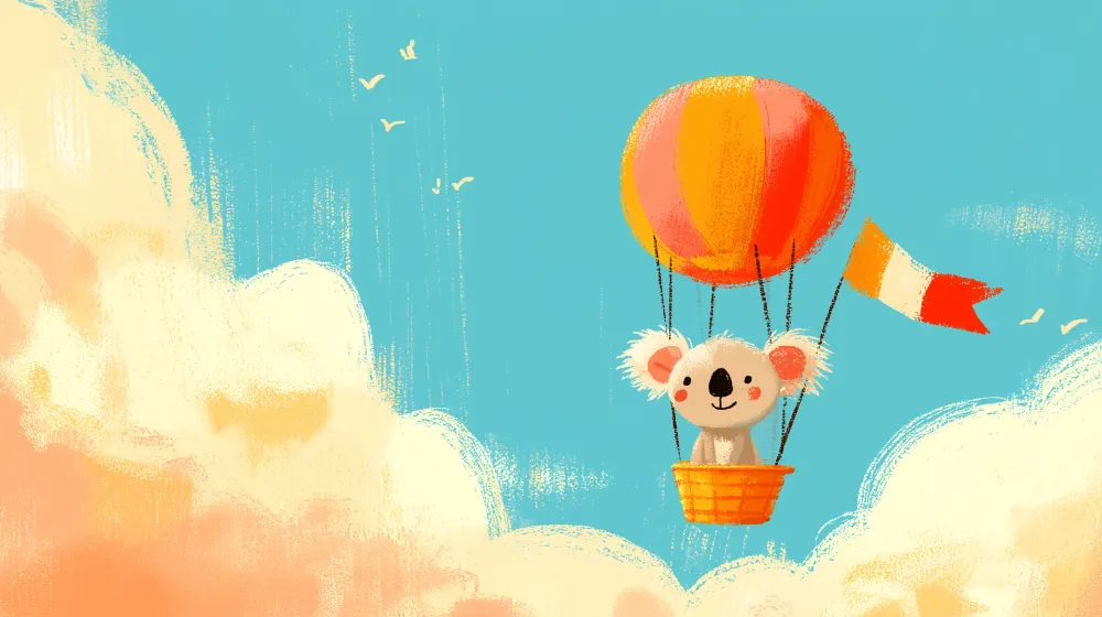 Tapet za detska staia | Koala v vozdushen balon
