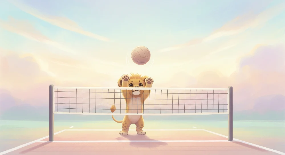 Tapet za detska staia | Lion volleyball player