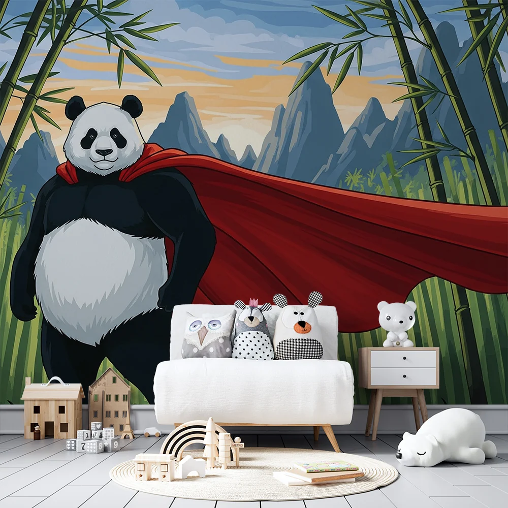 Tapet za detska staia | Panda superheroi v bambukovata gora