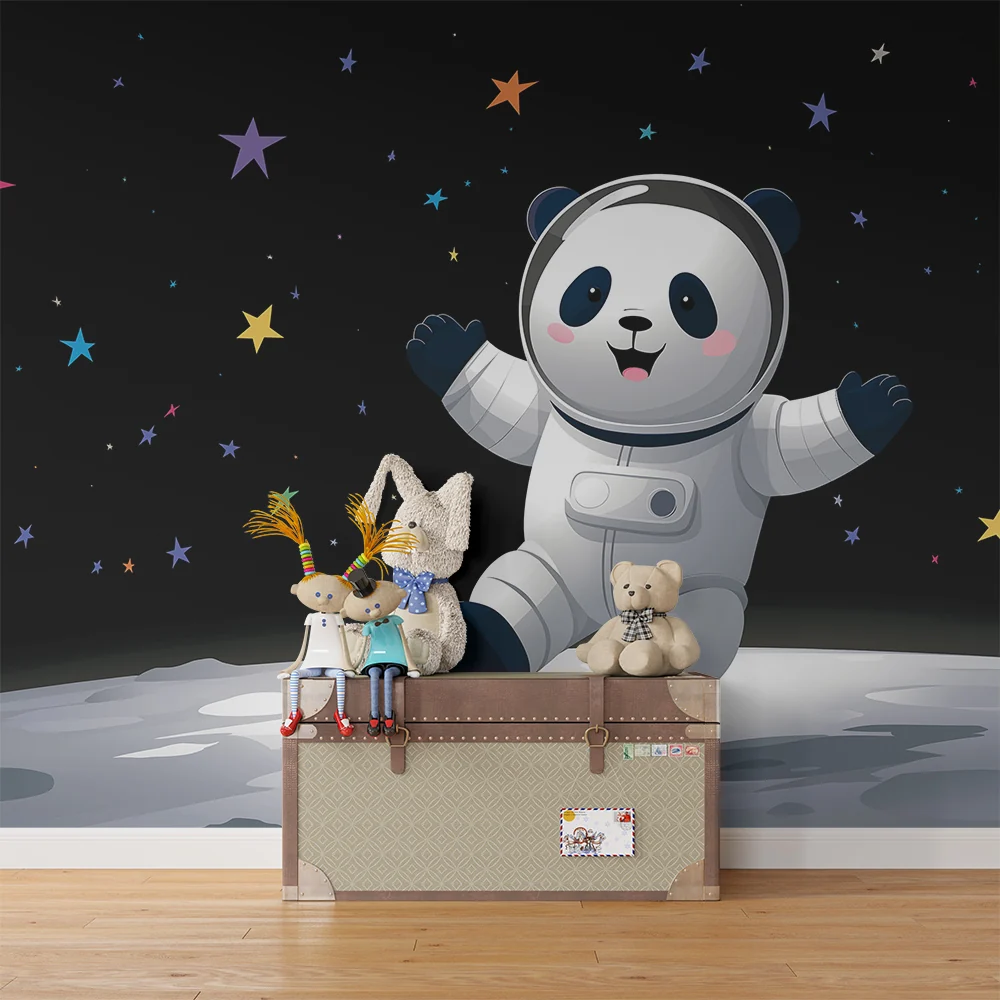 Tapet za detska staia | Panda-astronaut v zvezdnoto prostranstvo