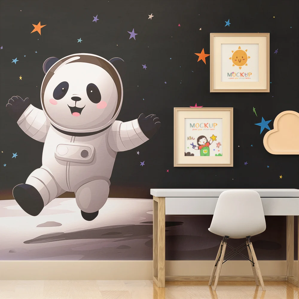 Tapet za detska staia | Panda-astronaut v zvezdnoto prostranstvo