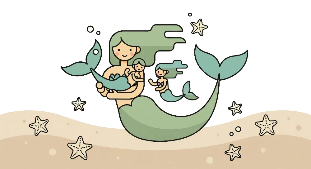 Tapet za detska staia | Sirena i more za detsa
