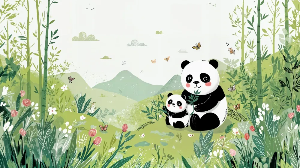 Tapet s panda | Очарователен и игрив