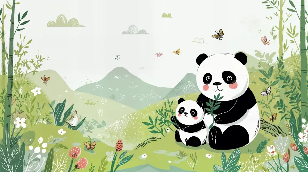 Tapet s Panda | Нежен природен пейзаж