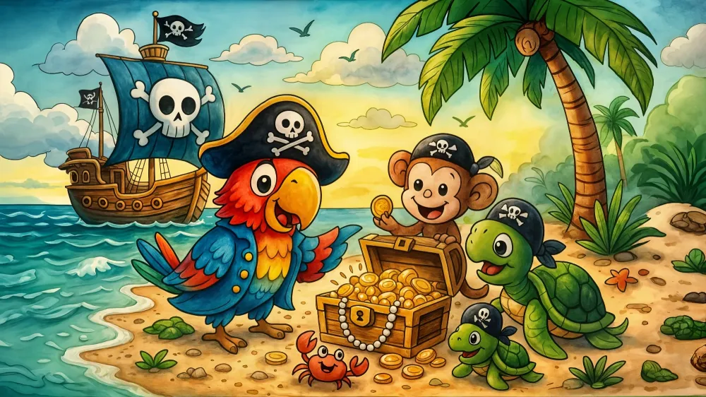 Tapet s piratski zhivotni | Zabavno priklyuchenie za detsa