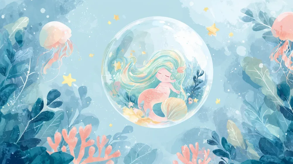 Tapet sirena | Вълнуващи океански илюстрации