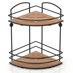 Ъглова етажерка за баня TEKNO TEL BK-074B , 2 нива , дърво