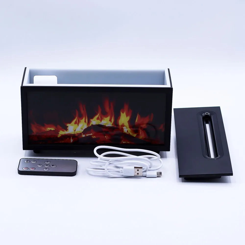 Аромадифузер с ефект на пламък, USB, сменящ цвета си, Птичи песен