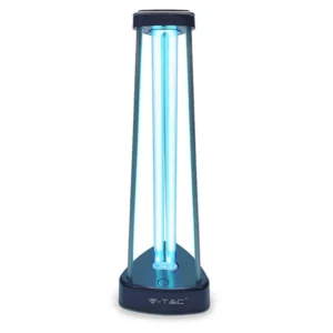 Бактерицидна антивирусна лампа V-TAC 11203, UV + Озон, 38W, 60 кв.м, Таймер, Черен